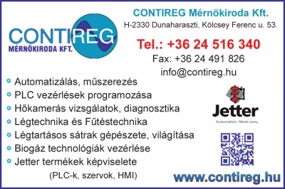 Contireg Mérnőliroda kft ipari automatizálás, a mérés- szabályozás és vezérléstechnika Pest megye