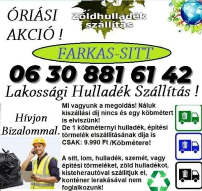 Lévai József Sitt, szemét szállítás Budapesten, Pest megyében