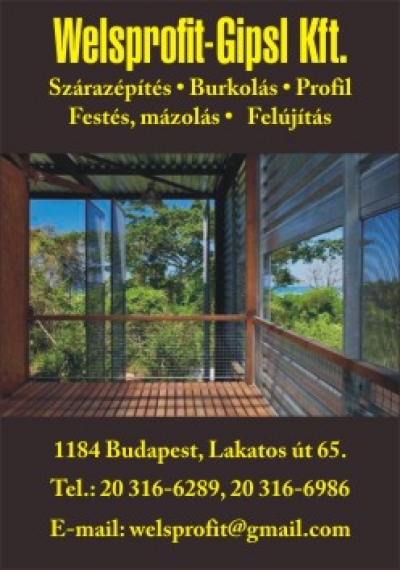 Welsprofit-Gipsl Kft. szárazépítészet